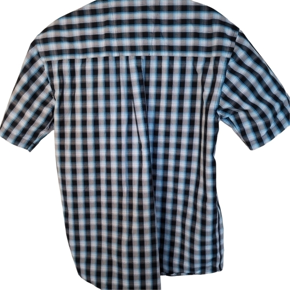 Wrangle Georg Strait Short Sleeve 2 Pocket Button Down Men Plaid Shirt  US M - Picture 2 of 8